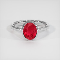2.17 Ct. Ruby Ring, 14K White Gold 1