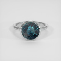 4.29 Ct. Bluish Green Sapphire Ring, 14K White Gold 1