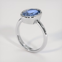 5.14 Ct. Blue Sapphire Ring, 18K White Gold 2