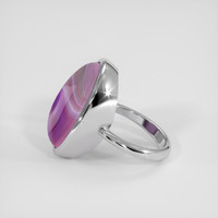 22.64 Ct. Multi Color Agate Ring, 18K White Gold 4