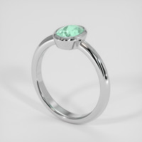 0.81 Ct. Bluish Green Paraiba Tourmaline Ring, 18K White Gold 2