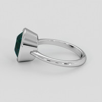 5.06 Ct. Bluish Green Sapphire Ring, 18K White Gold 4