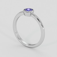 0.56 Ct. Purple Sapphire Ring, 18K White Gold 2