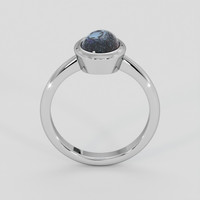 2.97 Ct. Blue Sapphire Ring, 18K White Gold 3