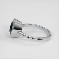 4.29 Ct. Bluish Green Sapphire Ring, 18K White Gold 4