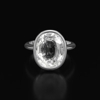 11.12 Ct. White Sapphire Ring, 18K White Gold 1
