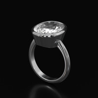 11.12 Ct. White Sapphire Ring, 18K White Gold 2