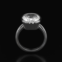 11.12 Ct. White Sapphire Ring, 18K White Gold 3