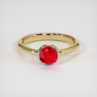 1.10 Ct. Ruby Ring, 14K White & Yellow 1