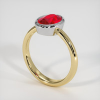 2.17 Ct. Ruby Ring, 14K White & Yellow 2