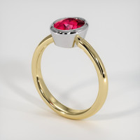 2.09 Ct. Ruby Ring, 14K White & Yellow 2