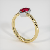 1.10 Ct. Ruby Ring, 14K White & Yellow 2