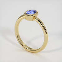 0.73 Ct. Blue Sapphire Ring, 10K Yellow Gold 2