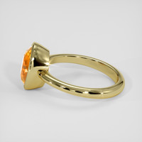 4.08 Ct. Yellowish Orange Sapphire Ring, 10K Yellow Gold 4