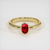 0.62 Ct. Ruby   Ring, 14K Yellow Gold 1