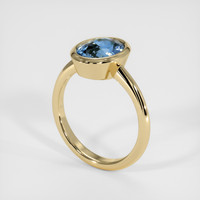 2.54 Ct. Greenish Blue Sapphire Ring, 14K Yellow Gold 2