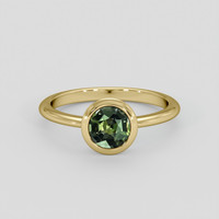 0.89 Ct. Green Sapphire Ring, 14K Yellow Gold 1