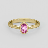0.45 Ct. Purplish Pink Sapphire Ring, 14K Yellow Gold 1