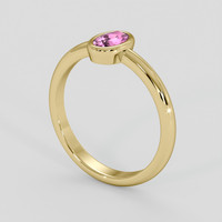 0.45 Ct. Purplish Pink Sapphire Ring, 14K Yellow Gold 2
