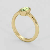 0.82 Ct. Yellowish Green Sapphire Ring, 14K Yellow Gold 2