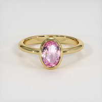 1.54 Ct. Pink Sapphire Ring, 14K Yellow Gold 1