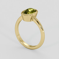 2.43 Ct. Yellowish Green Sapphire Ring, 14K Yellow Gold 2