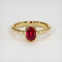 1.10 Ct. Ruby Ring, 18K Yellow Gold 1