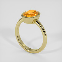 4.08 Ct. Yellowish Orange Sapphire Ring, 18K Yellow Gold 2