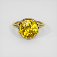 8.11 Ct. Orangish Yellow Sapphire Ring, 18K Yellow Gold 1
