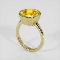 8.11 Ct. Orangish Yellow Sapphire Ring, 18K Yellow Gold 2