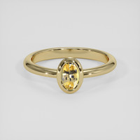 0.52 Ct. Orangish Yellow Sapphire Ring, 18K Yellow Gold 1
