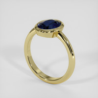 2.20 Ct. Blue Sapphire Ring, 18K Yellow Gold 2