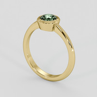 0.90 Ct. Yellowish Green Sapphire Ring, 18K Yellow Gold 2