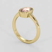 2.06 Ct. Peach Sapphire Ring, 18K Yellow Gold 2