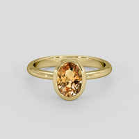 1.65 Ct. Yellowish Brown Sapphire Ring, 18K Yellow Gold 1