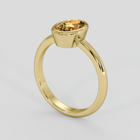 1.65 Ct. Yellowish Brown Sapphire Ring, 18K Yellow Gold 2