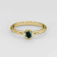 0.61 Ct. Bluish Green Sapphire Ring, 18K Yellow Gold 1