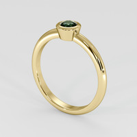 0.61 Ct. Bluish Green Sapphire Ring, 18K Yellow Gold 2