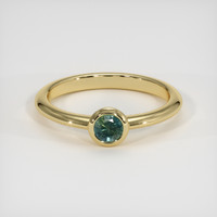 0.38 Ct. Bluish Green Sapphire Ring, 18K Yellow Gold 1