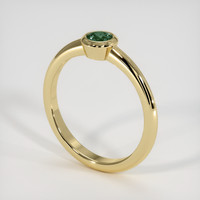 0.38 Ct. Bluish Green Sapphire Ring, 18K Yellow Gold 2