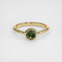 0.63 Ct. Green Sapphire Ring, 18K Yellow Gold 1