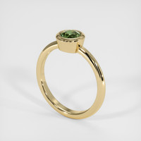 0.63 Ct. Green Sapphire Ring, 18K Yellow Gold 2