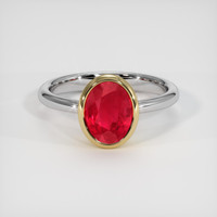 2.17 Ct. Ruby Ring, 14K Yellow & White 1