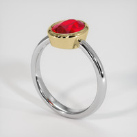 2.17 Ct. Ruby Ring, 14K Yellow & White 2