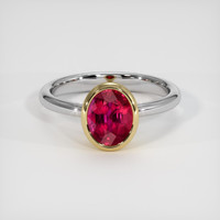 2.09 Ct. Ruby Ring, 14K Yellow & White 1