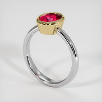 2.09 Ct. Ruby Ring, 14K Yellow & White 2