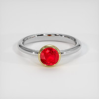 1.10 Ct. Ruby Ring, 18K Yellow & White 1