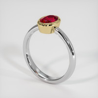 1.10 Ct. Ruby Ring, 18K Yellow & White 2