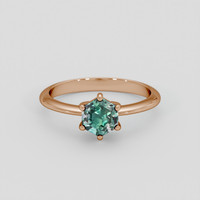 1.19 Ct. Bluish Green Sapphire Ring, 14K Rose Gold 1