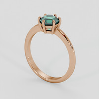 1.19 Ct. Bluish Green Sapphire Ring, 14K Rose Gold 2